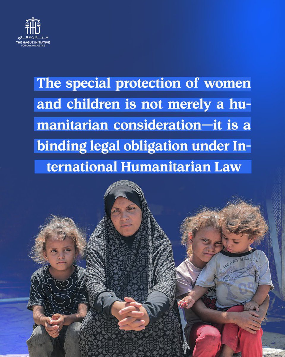THILawJustice's tweet photo. International Humanitarian Law establishes a legal framework for the protection of women and children during armed conflicts through both general civilian protection and special safeguards tailored to vulnerable groups. 
#genevaconventions  #women #children https://t.co/8nY3UU7L1D