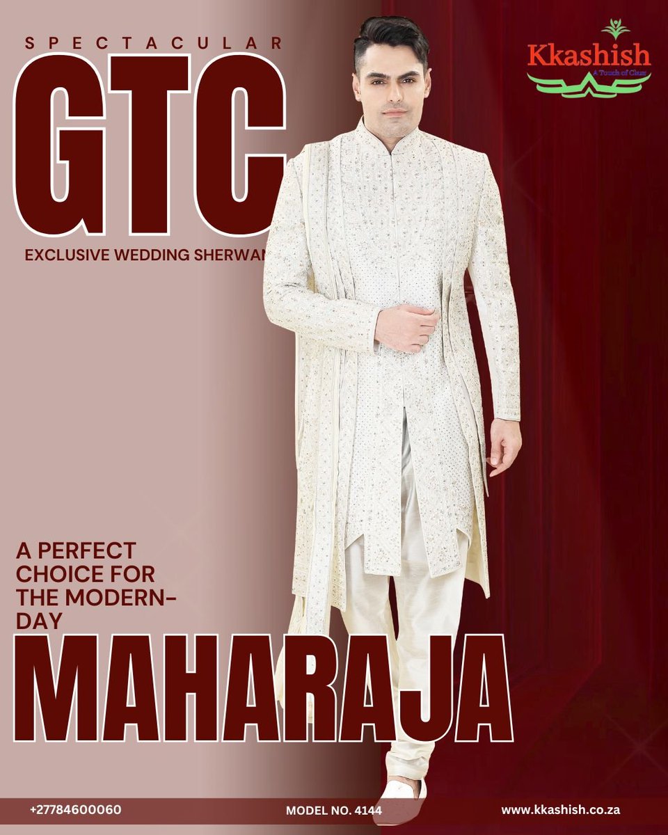 kkashishza's tweet photo. Make a royal impression on your big day in this spectacular GTC- Exclusive Wedding Sherwani – showcasing intricate hand embroidery, majestic detailing, and impeccable craftsmanship 🤍

📍 Made-to-Measure | 🌍 Worldwide Shipping
📩 DM or WhatsApp on +27784600060

#WeddingSherwani https://t.co/pJi86WKzU2