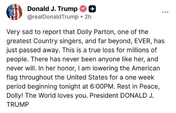 pastorbobj's tweet photo. R. I. P.  Dolly. https://t.co/ULxcxYKCZe