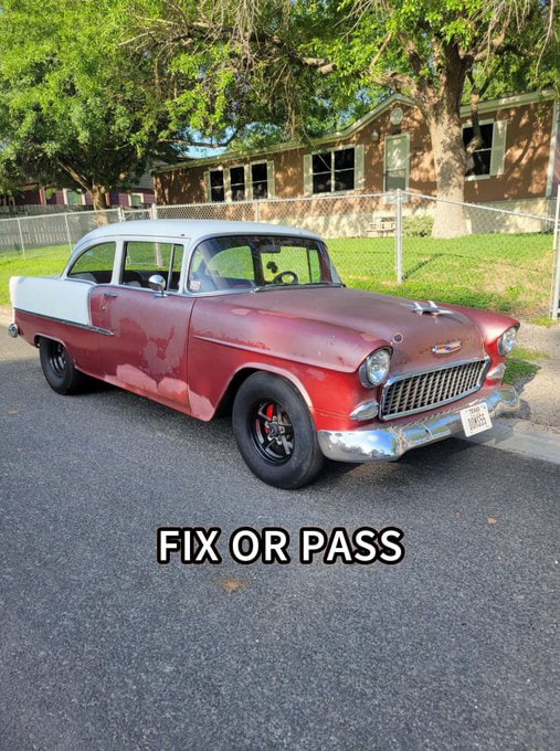 hope11666's tweet photo. Gorgeous 1955 Chevrolet Bel Air🇺🇸FIX     or     PASS https://t.co/kzPZZLVftk