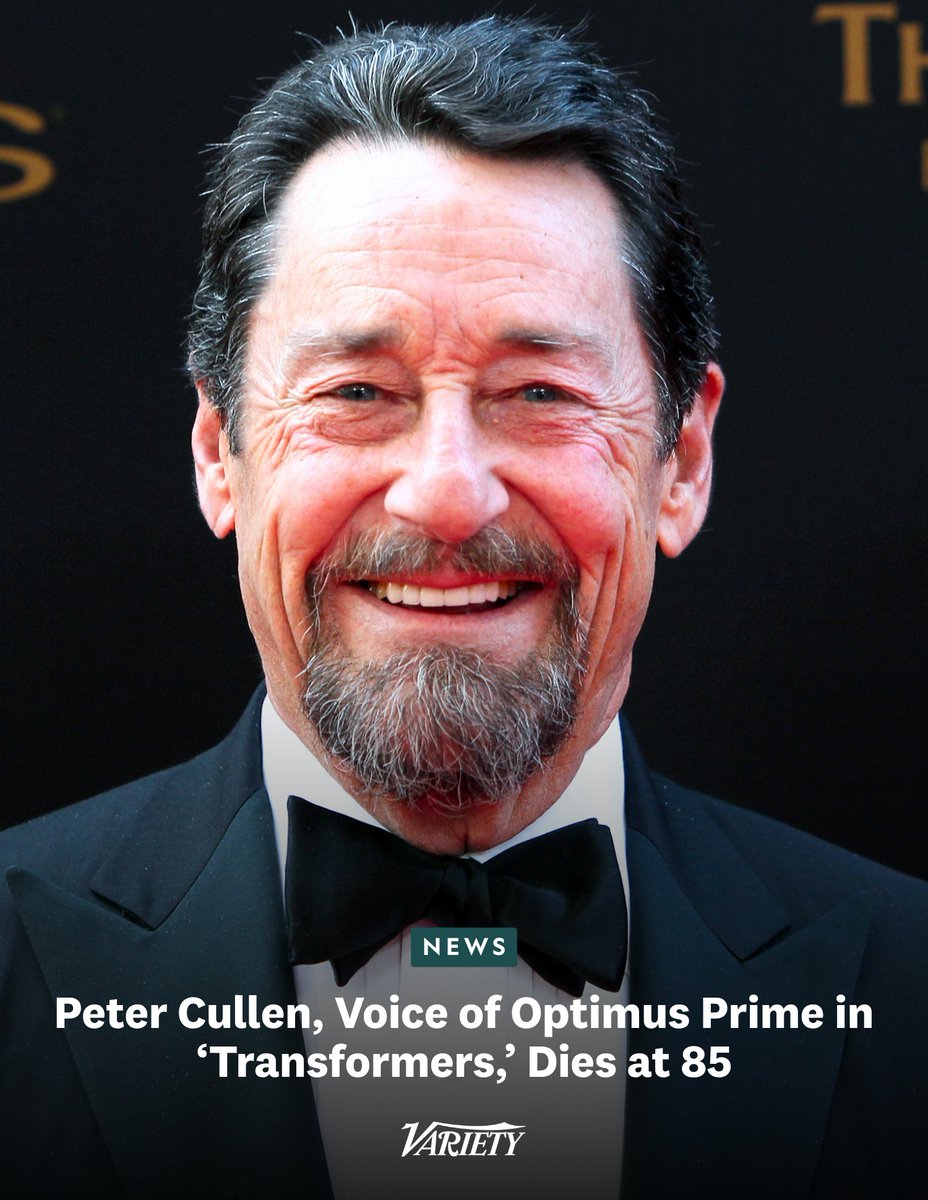 Variety's tweet photo. Peter Cullen, the voice actor behind Optimus Prime in “Transformers,” died on Wednesday. He was 85:

• Cullen passed at his family home in Los Angeles, “surrounded by his loving family – and held in the hearts of his many friends and countless fans worldwide,” his family said in a statement

• The prolific voice actor also played Eeyore in several “Winnie-the-Pooh” projects

https://t.co/EPbmYARDzJ
