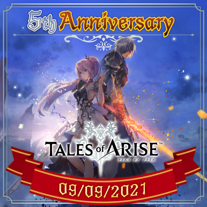 tales_ch's tweet photo. 本日は…
￣V￣￣￣
心の黎明を告げるRPG
「テイルズ オブ アライズ」
🎉5周年🎉

皆さまと作品の思い出を教えてください💬

#テイルズ #アライズの思い出
#TOARISE https://t.co/mxjXvHThuS