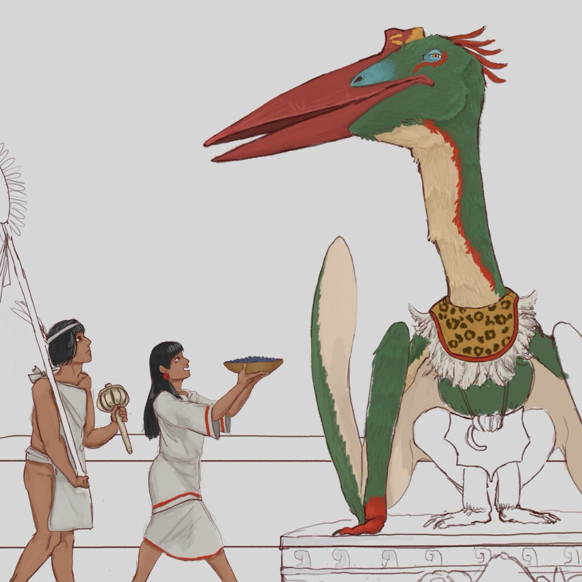 SrTreecat's tweet photo. Quetzalcoalt WIP https://t.co/KtEBkCcwWJ