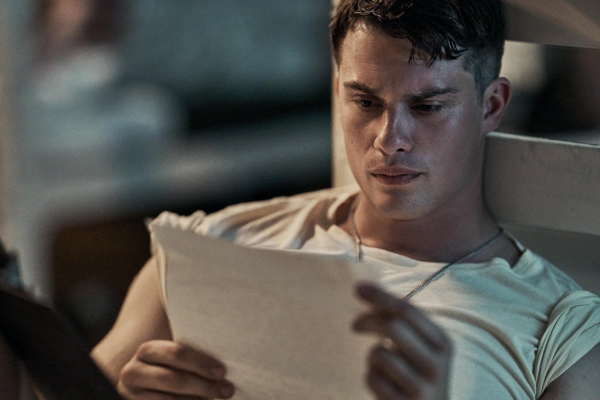 Netflix_CA's tweet photo. Based on a remarkable true story, following the attack on Pearl Harbor, four of America’s top college football stars set their fame aside to enlist in the Marines. From Peter Berg, starring Nicholas Galitzine, Bill Skarsgård, Ray Nicholson, and Tom Francis. THE MOSQUITO BOWL comes to theaters October 30 and Netflix November 25.