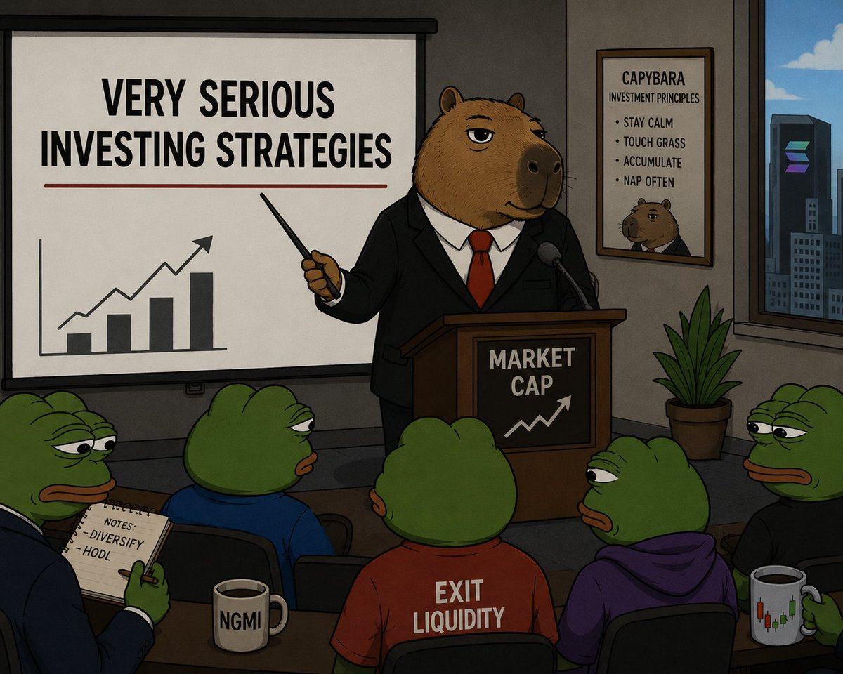 marketcapybara's tweet photo. Financial markets are a serious matter. Please stop asking the capybara https://t.co/ORMLEMkq7k