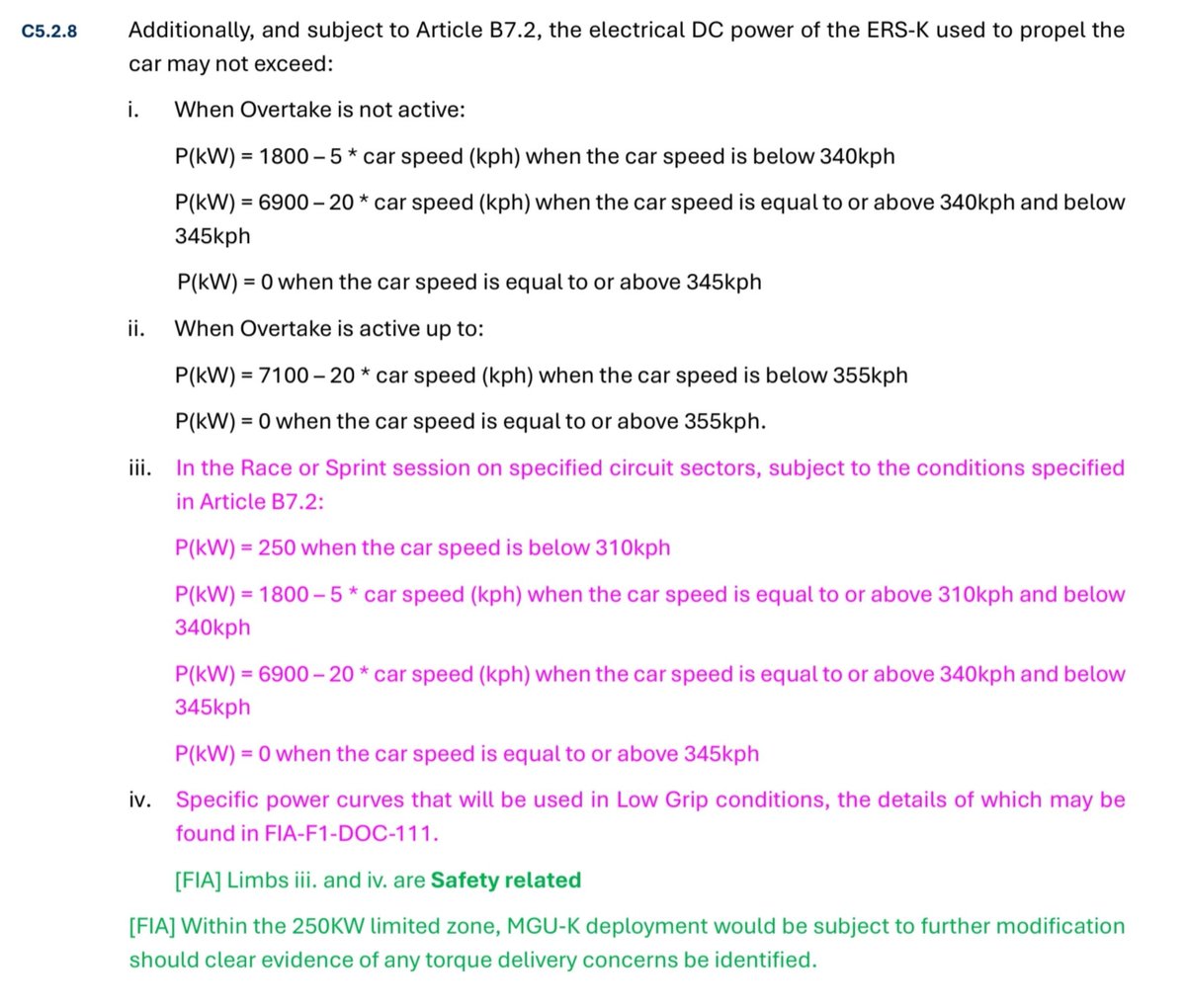 F1WDC2021's tweet photo. I agree that old #RedBullCheats would've used their political influence to suppress the fact that they have the most powerful engine.
However including the electric elements in the assessment makes absolutely no sense as the electric power used to propel the car is restricted by the regulations (art C5.2.8)
