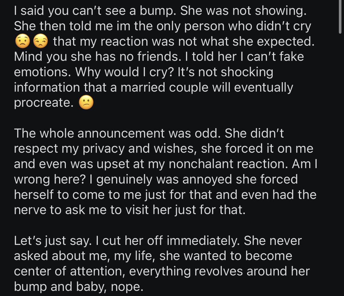 HazelAppleyard's tweet photo. She wanted to tell her friend 1 to 1 that she was pregnant expecting a nice reaction. 

The friend cut her off immediately. 

Average Redditor. https://t.co/CsRB5mnCHg