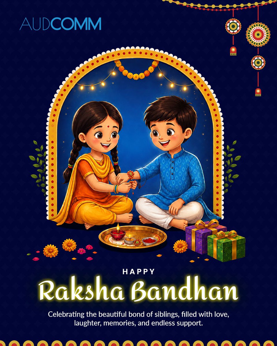 audcomm's tweet photo. Celebrating the beautiful bond of siblings, filled with love, laughter, cherished memories, and endless support. ❤️✨
😊Happy Raksha Bandhan

https://t.co/NrolmVPkCG

#audcomm #rakshabandhan #rakhi #rakshabandhanspecial #rakhispecial #love #rakhigifts #brothersisterlove https://t.co/n5KJGrBoPx