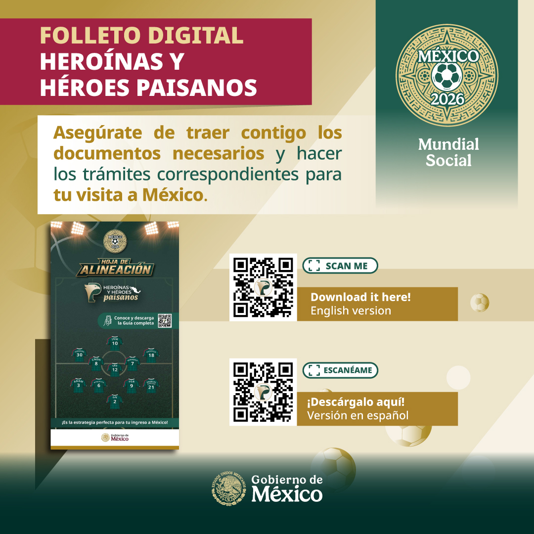 consulmexDET's tweet photo. Si vas a viajar a México, descarga con estos QR la Guía Héroes Paisanos, en inglés o en español y mantente informado sobre los trámites correspondientes y documentos necesarios. https://t.co/kDKAmSGqDP 
#MásValeEstarPreparado #HéroesPaisanos #BienvenidxPaisanx https://t.co/B5J136kZYi