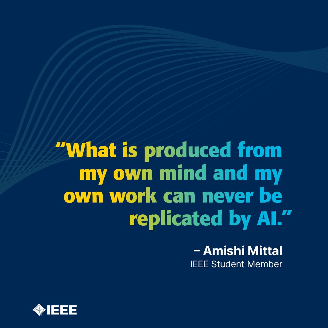 IEEEorg's tweet photo. AI’s future depends on more than technology. It depends on the people shaping the conversation around transparency, creativity and human oversight. And IEEE members are helping to lead the way. 

Explore how IEEE is shaping the future of technology: https://t.co/yKK4HUuZ5R https://t.co/IG3gXqJ5KG