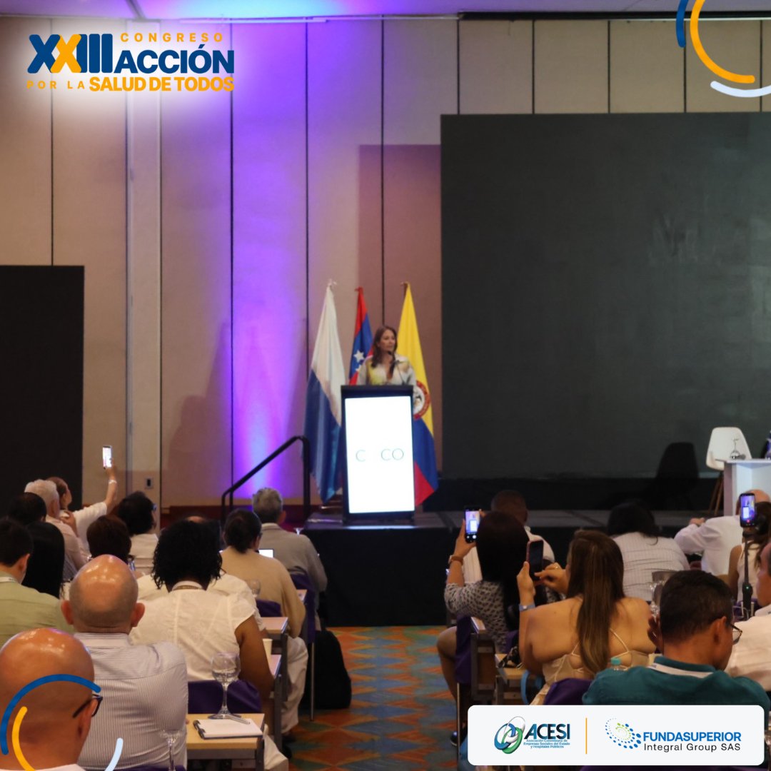 ACESIHOSPITALES's tweet photo. 🏥 @MinSaludCol , @AnaVesga_G , abre la agenda académica del XXIII Congreso #AcciónPorLaSaludDeTodos, abordando el estado y perspectivas del sistema de salud, el plan de choque y los ajustes normativos previstos a corto, mediano y largo plazo. #ACESI @FundaSuperior https://t.co/8a23XsUbgA