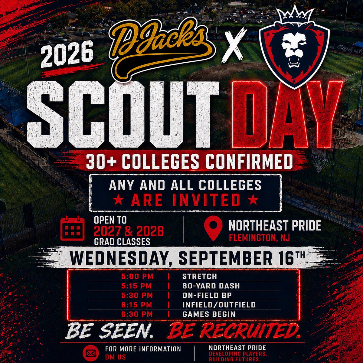 NEPridebaseball's tweet photo. College coaches will fill up the complex at Diamond Nation Wednesday, September 16th!

Excited to combo for another banger with @diamond_jacks to provide the maximum exposure for our guys!

#lionsquad #evoarmy #unmatched https://t.co/SAjQCJaVS0
