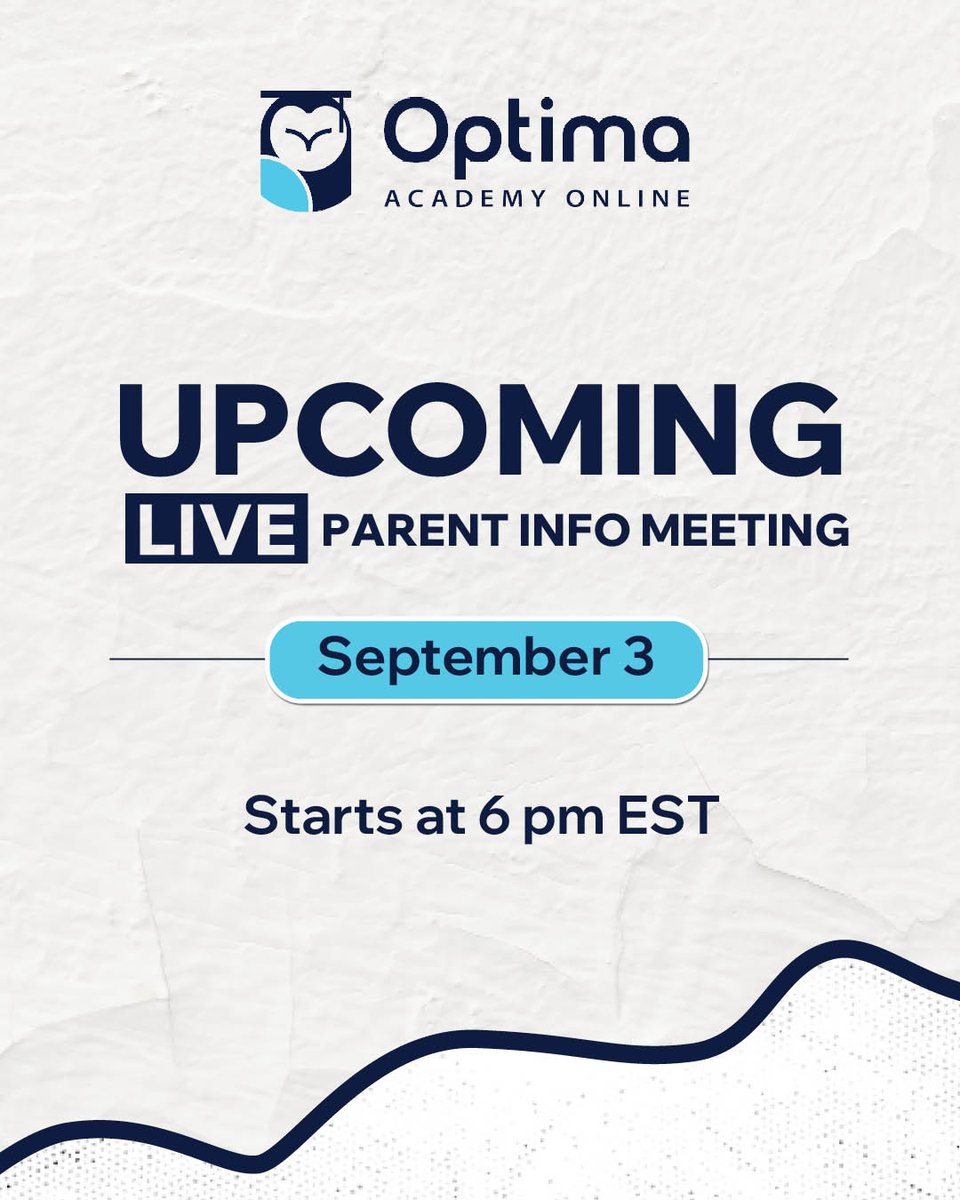 OptimaVR's tweet photo. Save the date. Our next live Parent Info Meeting is Thursday, September 3 at 6pm EST.

Come with your questions. We'll walk through what learning actually looks like for a scholar at OAO and answer everything live.

Register: https://t.co/N35M0hWP8F

#ClassicalEducation #OnlineSchool #VirtualLearning