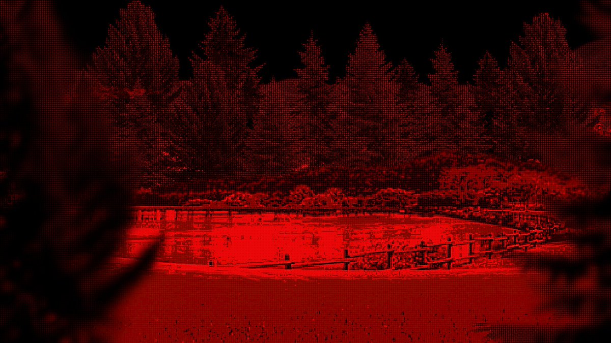 ByTheRedLake's tweet photo. [You wake from a nap in a place you yourself don't recognize. The air is thick, the sky is dark as the void, only thing around you is a section of forest clearing surrounding a lake, all casted in a deep red hue.]

[It appears though, you're not alone. Someone's by the lake.] https://t.co/xZs22gJ5qq