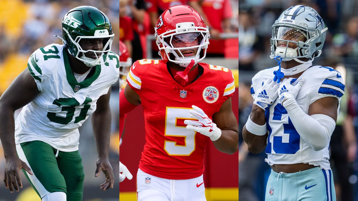 NFLDraft's tweet photo. Will David Bailey rack up sacks for the Jets? Can Caleb Downs lift the Cowboys? @LanceZierlein provides best- and worst-case scenarios -- plus 2026 stat projections -- for the 13 defensive rookies taken in Round 1 of April's draft.

https://t.co/brlw7uU2JM https://t.co/GdZaacAXHS