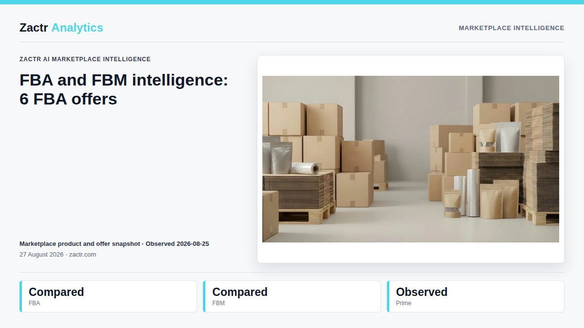 zactr_ai's tweet photo. FBA and FBM intelligence: 6 FBA offers

Spot competitor pressure before it becomes a margin surprise. The latest read also shows 12 non-FBA offers and 6 Prime offers.

#AmazonFBA #AI

Start tracking: https://t.co/RvoTTxQ5bk https://t.co/tv9B9HZSQY
