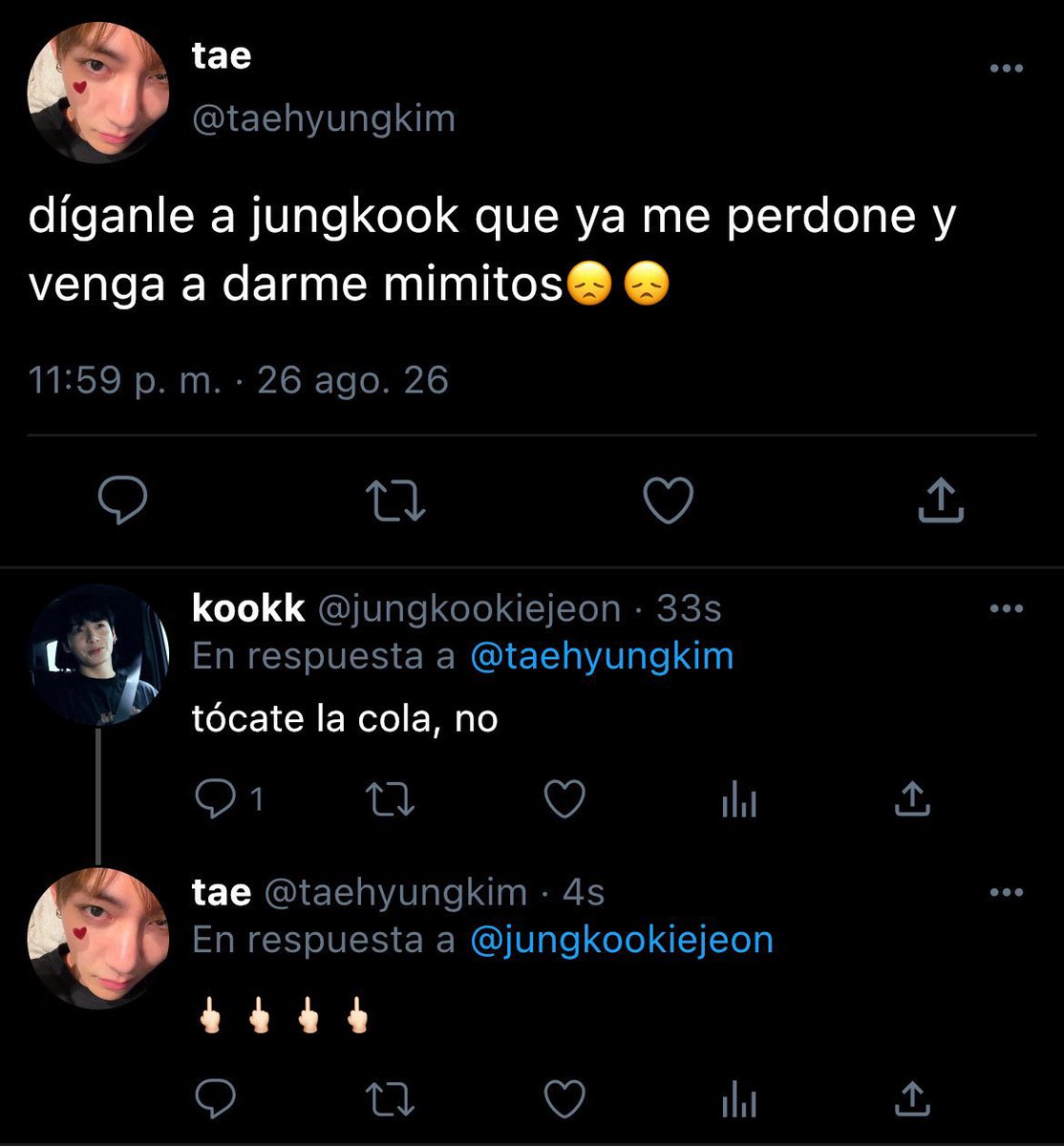 wrthkook's tweet photo. Au; Taekook

Donde th y jk son conocidos en toda la universidad por vivir peleándose a los gritos en los pasillos.

O donde llegan a casa y se les olvida por completo la pelea, porque terminan pidiéndose perdón entre besitos y mimos como dos tortolitos.

#taekook #taekookau https://t.co/vjRSwoK38e