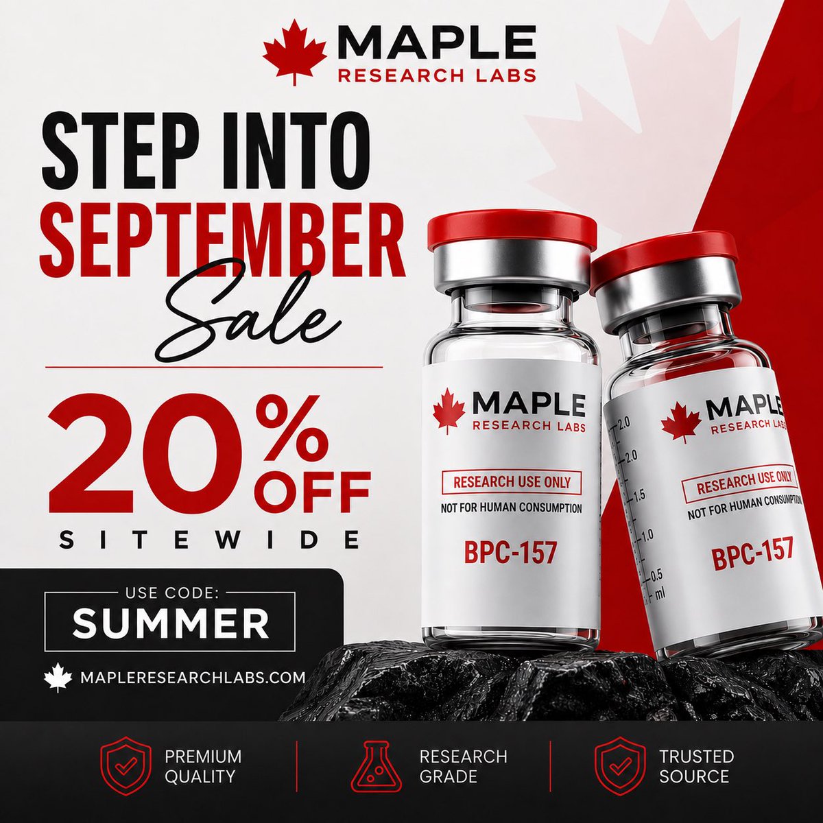 MRLPeptides's tweet photo. Sale time!! 20% off use code “SUMMER” for your research 💪 https://t.co/KiAIz7V9f6