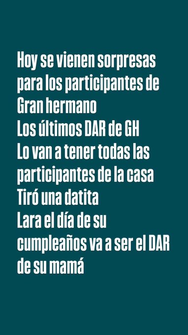 outborder_'s tweet photo. A Sol cuando extrañaba a la hija LA ECHARON. 

A Pincoya le llevan a su hija. 

Es la última oportunidad de sacar a la real ACOMODADA de este #GranHermano. 

La que promociona el CANAL 10 de Uruguay, EL PRÓXIMO REALIZADOR DE GH. @SANTIAGODELMORO 

Ya es demasiado obsceno todo con esta mujer. 

Ayudemos a Pincoya a hacer justicia. 

YIPIO AL 9009.