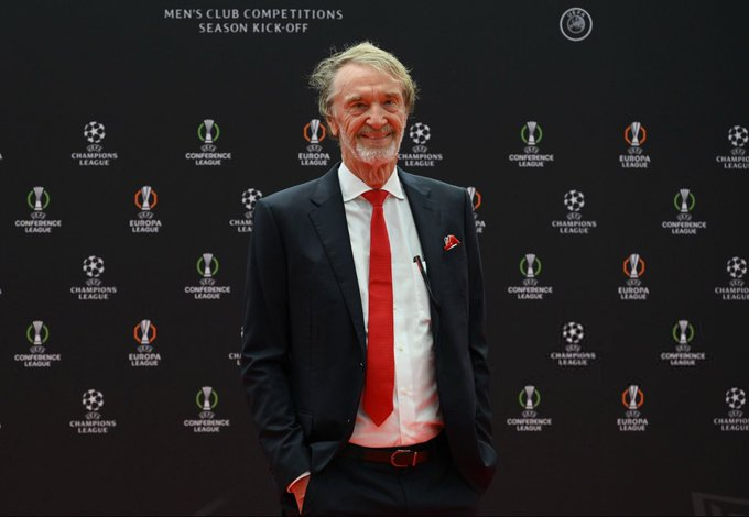 UtdXclusive's tweet photo. 🚨📸 Sir Jim Ratcliffe at the Champions League draw! https://t.co/cFBi5nYzmv