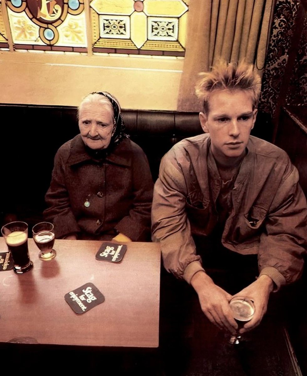 RareIrishStuff's tweet photo. Andy Fletcher of Depeche Mode at the Hill 16 pub on Gardiner street in Dublin, 1983.

Photo by Adrian Boot https://t.co/29aKUX3hkE