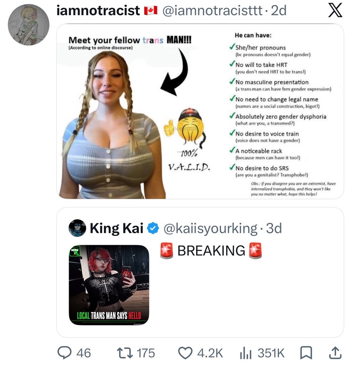 Wowanotherrone's tweet photo. @radsunemiku Trans women are mixing up radical feminists, like, making transphobes actual transphobes and merfs! Girl the coal… it was so slop! In a kettle! https://t.co/B9342yAjqD