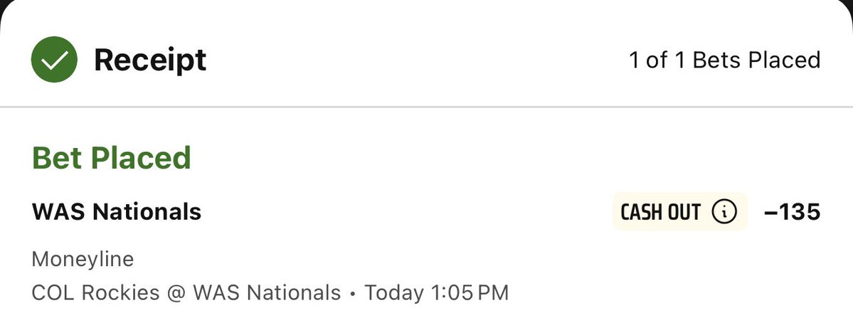 GorkhaBets's tweet photo. ⚾️ Nationals ML -135 ⚔️🔥

Washington at home vs the Rockies. backing the Nats to hold serve 💵

#MLB #MLBPicks #GamblingTwitter #SportsBetting #BettingTwitter https://t.co/SxIzVW73nL