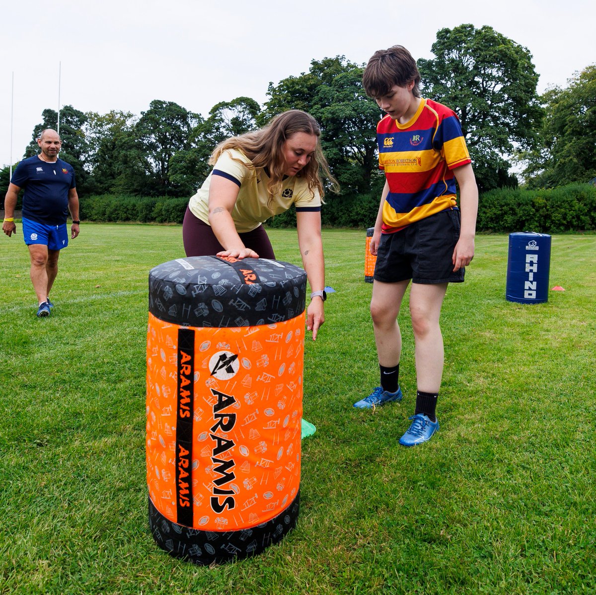 Scotlandteam's tweet photo. Special moments out in the community ✨
 
A great day in the West yesterday at Balfron High School and Lenzie RFC, where Scotland Women took part in girls in rugby sessions to inspire the next generation of players 🏉

#AsOne https://t.co/TebQWdFSsY