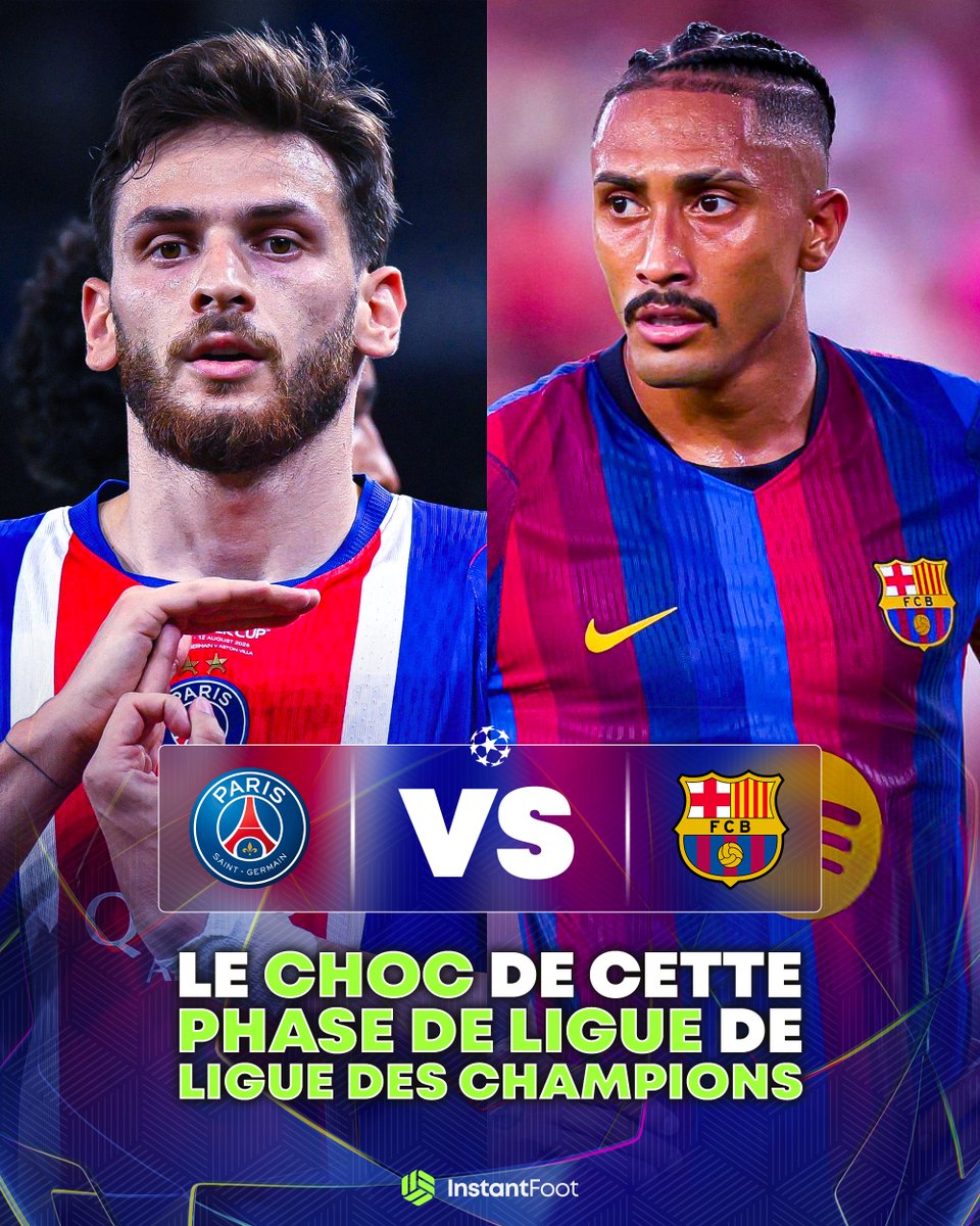 lnstantFoot's tweet photo. 🚨🚨 ON AURA LE DROIT À CE CHOC EN PHASE DE LIGUE DE LA LIGUE DE LA LIGUE DES CHAMPIONS :

PSG 🆚 FC BARCELONE !!!

VOUS ÊTES HYPE LES AMIS ?? https://t.co/g5EhKw7DsQ