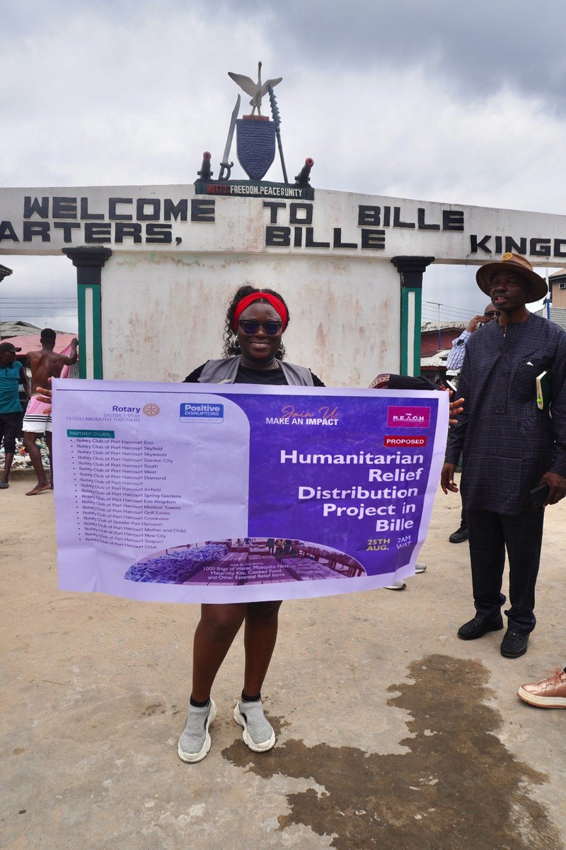 RCPhSkywaves's tweet photo. With hearts full of compassion and hands ready to serve, RC PH Skywaves, in partnership with 19 collaborating Rotary Clubs and Clubs in Area 20 through the REACH Nigeria Foundation are making the journey to Bille to implement the first stage of the Bille Recovery Initiative. https://t.co/4H0WsCled6