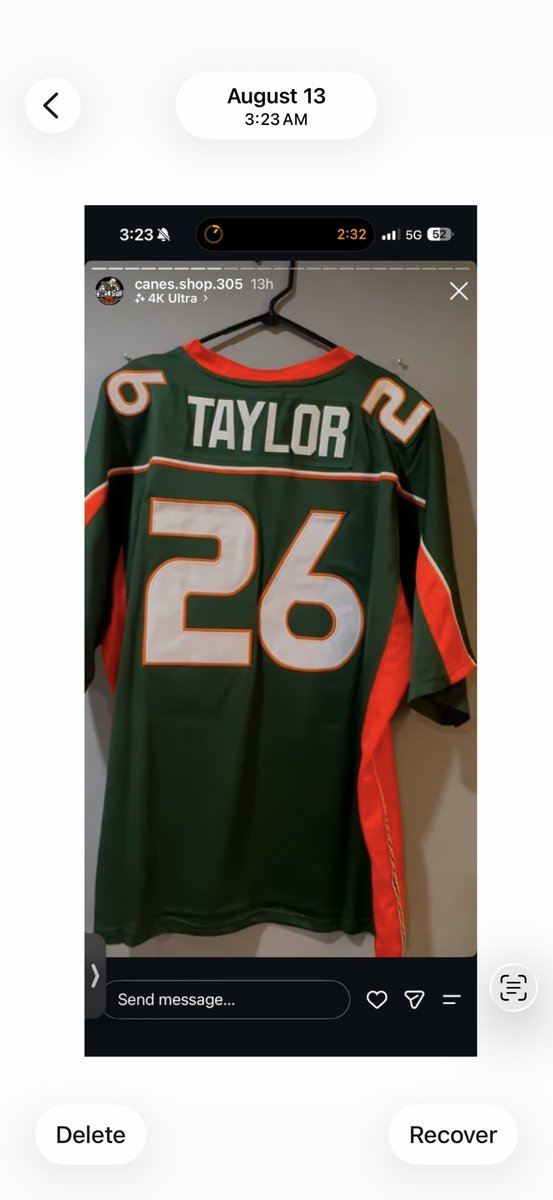 fnando650's tweet photo. Any @CanesFootball @MiamiHurricanes @BarstoolUMiami fans going to the Stanford game? Selling this brand new Sean Taylor jersey for $165, gonna get another jersey so don’t need this one but it’s made from a guy I follow on instagram and the jersey is great quality, size large https://t.co/Pd0TzORdEY