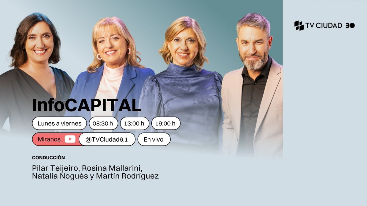 TVCIUDADuy's tweet photo. ¡Viernes! 🎉
Hoy en #TVCiudad
📰 8:30, 13 y 18:55h #InfoCapital • En vivo
🧉 9h #CiudadViva • En vivo
🤸♀️ 11h #EnMovimiento
🐣 17h #PaseoAnimado
🗺️ 18h #Complejos • Covisunca
✒️18:30h #EscritoresenlaCiudad • Julio Sánchez Padilla, José Pedro Damiani
🔭19:55h #Metahoróscopo • Estreno
🔎 20h #LadoB • En vivo
🥘21h #NoesPaísParaSosos • Viaje gastronómico por Eskal Herria
🎭 23h #MiráMontevideo • Estreno
Seguí @TVCIUDADuy
📺#TVCiudad30años