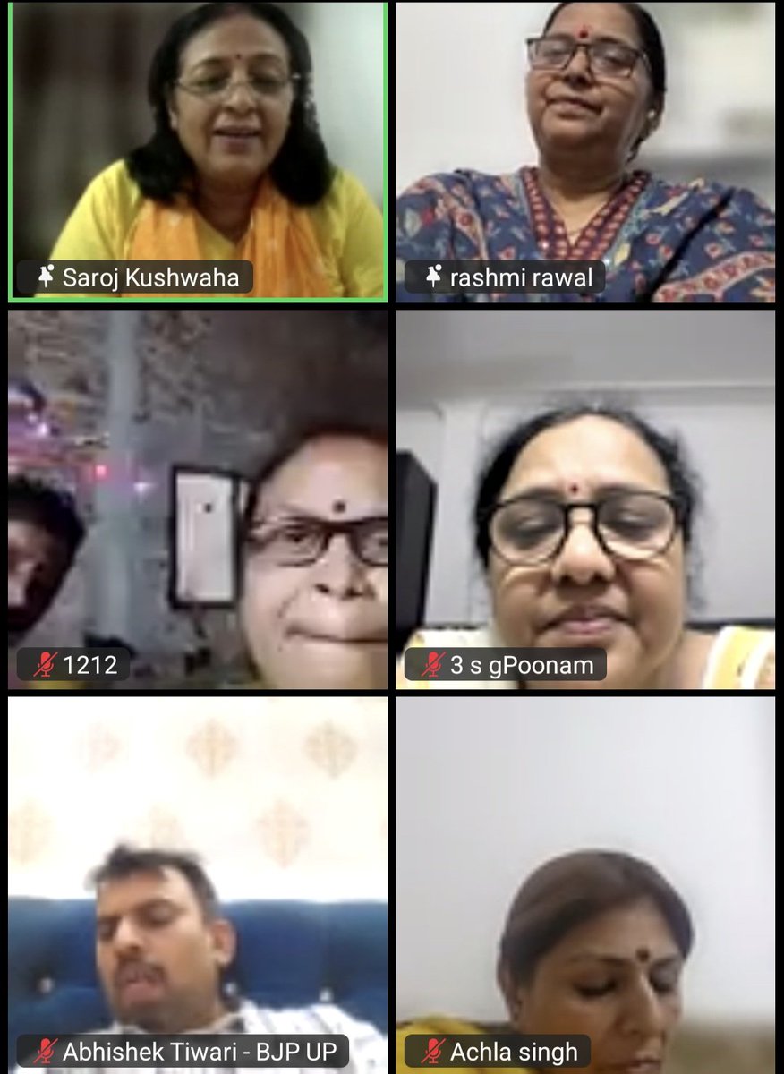 BJPMM4UP's tweet photo. आज प्रदेश अध्यक्ष आदरणीय @BjpSaroj9 जी के नेतृत्व में महिला मोर्चा की वर्चुअल बैठक आयोजित की गई, जिसमें आदरणीय अध्यक्ष जी ने रक्षाबंधन एवं आगामी कार्यक्रमों के विषय में सम्मानित बहनो को विस्तार से जानकारी दी।

@myogiadityanath @RoopkumariBJP @mppchaudhary @idharampalsingh https://t.co/0uPfLxeti6