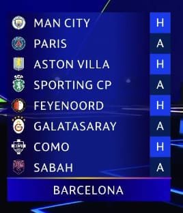 Andrew696158's tweet photo. Barca Champions League draw😍 https://t.co/1aK05GcTw5