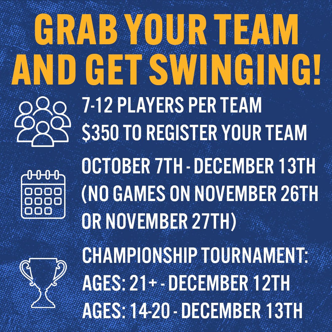 BassballCages's tweet photo. Time to round up the group chat. 📱⚾️
The First Annual Wiffle Ball League is coming to The Bassball Cages this fall!

👥 21+ | Wednesdays
👥 14–20 | Thursdays
📅 October 1–December 3
Who’s on your team?
Sign Up: https://t.co/PWCIScRlcq https://t.co/35yjaUgnKl