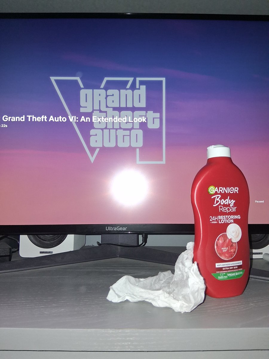 PETE935_'s tweet photo. I have my lotion ready #GTA6 https://t.co/kzS3axHFTa