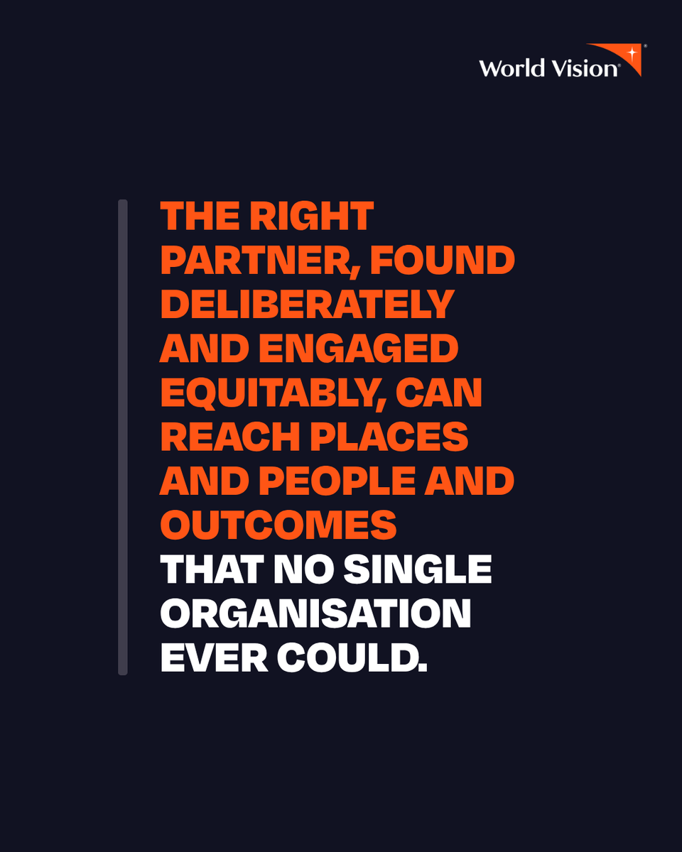 WorldVision's tweet photo. The most powerful partnerships aren't always the ones we expect.
From coffee companies and youth entrepreneurs to local NGOs and faith actors, these collaborations are helping children and communities thrive around the world.
Read more: https://t.co/g1WdqVnbNM
#Partnerships #Localization
