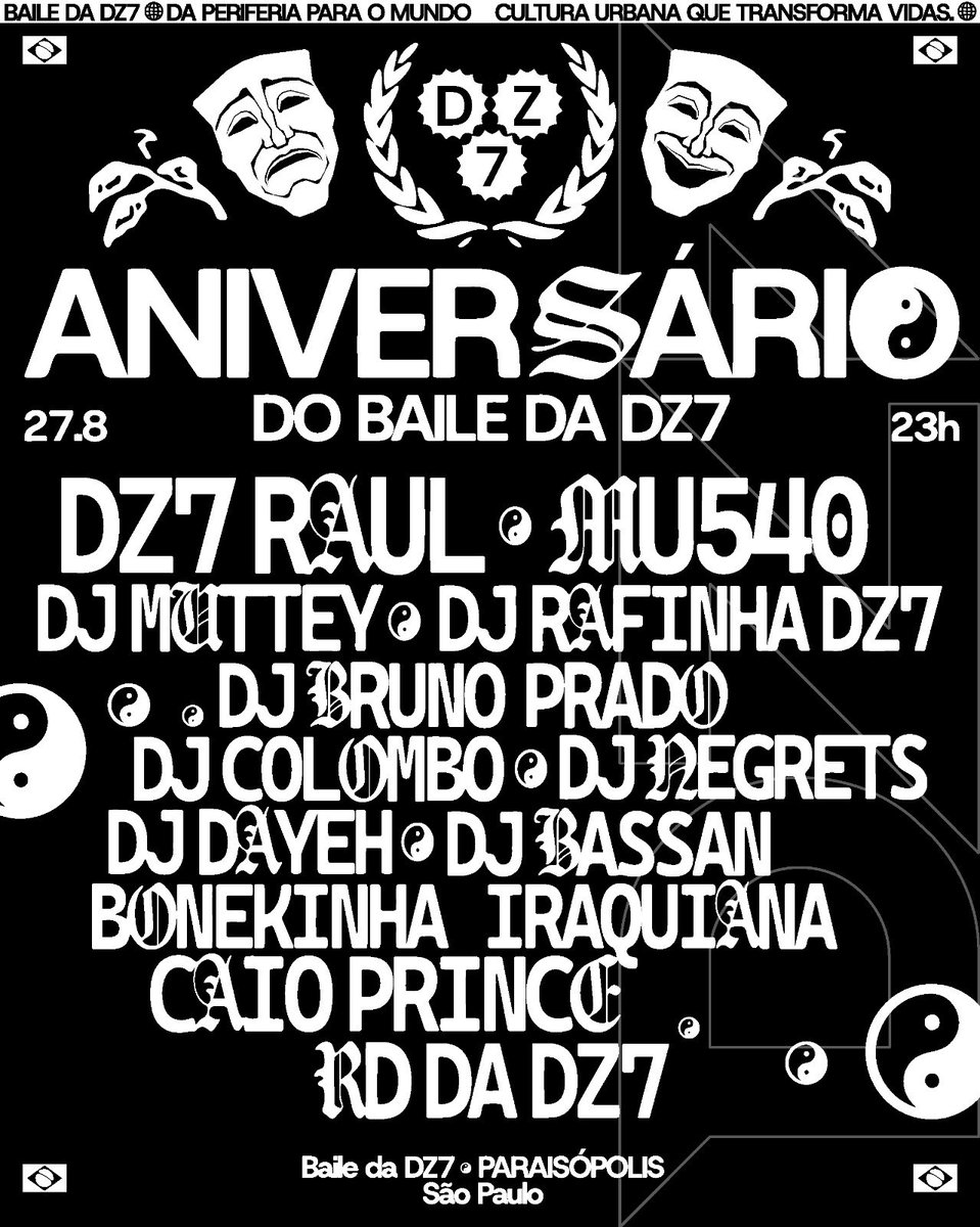 yanescorpioes's tweet photo. Flyer para o Baile da DZ7, Aniversário de 14 anos

versão aprovada | versão descartada https://t.co/yvotGmQabJ