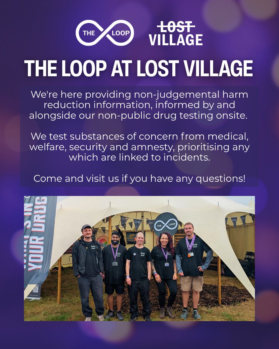 WeAreTheLoopUK's tweet photo. We are at Lost Village!
Our chemists are prioritising substances of concern from medics, helping provide timely information about emerging drug market trends and inform harm reduction responses during the festival.
@lostvillagefest https://t.co/j7y3Cuxb07