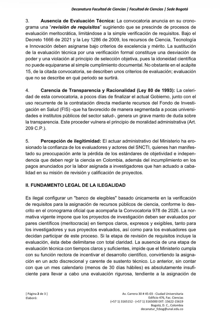 gabydel's tweet photo. Gracias ministra @ClauPBenavides @MincienciasCo por atender solicitud sobre convocatoria 978. Desde @CienciasUNALBog expusimos  reparos al proceso. En los últimos años y fuera de convocatoria, se entregaron millonarios recursos del FIS a 10 entidades
¡Volvamos a la transparencia! https://t.co/VbdtRPrB5I