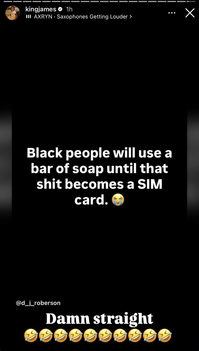 Bronupdates's tweet photo. LeBron via Instagram Stories 🤣🤣🤣 https://t.co/QFltuRfQVu