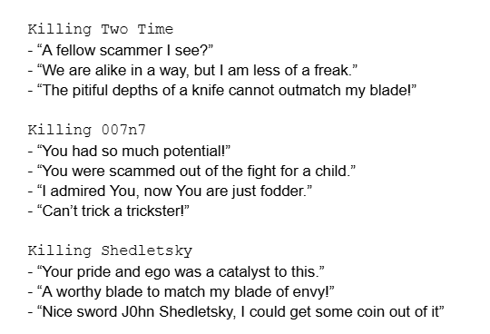 MonarchSpades's tweet photo. // I wrote some dialogue concepts of Itrapped killing the Forsaken Survivors!

(If You have any questions on what any of the dialogue means feel free to ask!)
#Forsaken #Roblox #Itrapped https://t.co/4nJM1Im5JJ