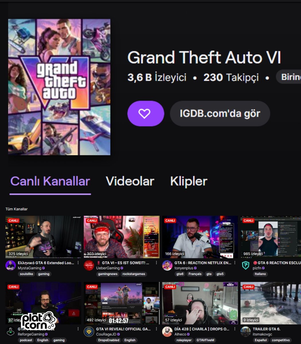 platcornweb's tweet photo. Twitch, bugün saat 22.00’de yayınlanacak GTA 6’nın kapsamlı tanıtımı için GTA 6 kategorisini geçici olarak aktif etti.

Yayıncılar tanıtımı canlı yayınlarında izleyip yorumlayabilecek ancak tanıtımın tamamını herhangi bir yorum sunmadan doğrudan yeniden yayınlayamayacak. https://t.co/h048E0mTEB