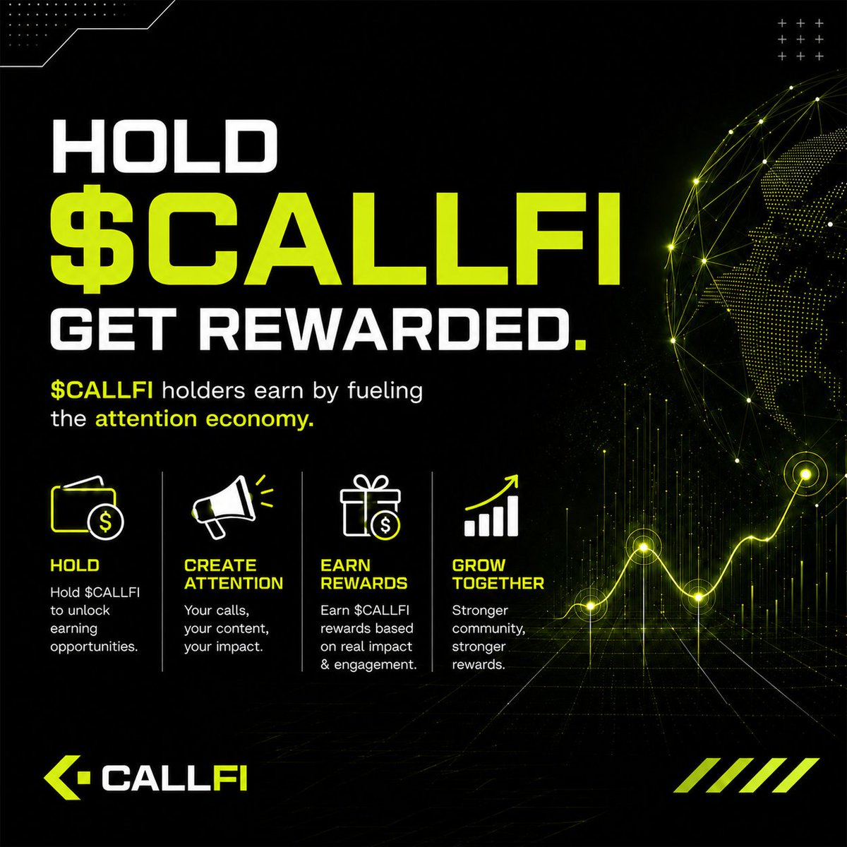 callfi_tech's tweet photo. Your bag shouldn't just sit there. 

$CALLFI connects holding with participation — turning attention, activity and impact into opportunities to earn.

Hold it. Use it. Make an impact! https://t.co/BVgdvWfuKe