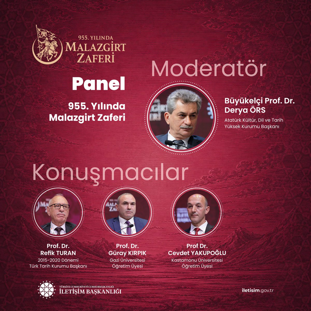 iletisim's tweet photo. Cumhurbaşkanlığı İletişim Başkanlığımız tarafından “955. Yılında #MalazgirtZaferi Paneli” düzenlendi.

https://t.co/tppLjeU2uK https://t.co/CtIxTK0S6R