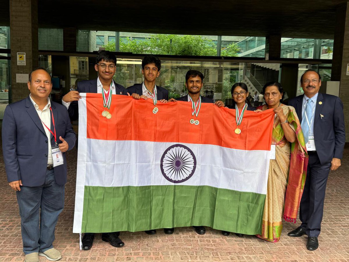 moesgoi's tweet photo. Heartiest congratulations to Team India for their best-ever performance at the 19th International Earth Science Olympiad (IESO-2026), held in Turin, Italy, from 20–27 August 2026.

Competing among teams from 39 countries, India won an impressive 9 medals — 4 Gold, 3 Silver and 2 Bronze — across Written & Practical, International Team Field Investigation and Earth Science Project competitions.

Congratulations to Saumik Mandal, Aaron Maiti, Riddhi Ranjan and Md. Ehtesham Rizwi for this remarkable achievement! 🇮🇳🏅

#IESO2026 #TeamIndia #EarthScienceOlympiad #YoungScientists #IndiaShines