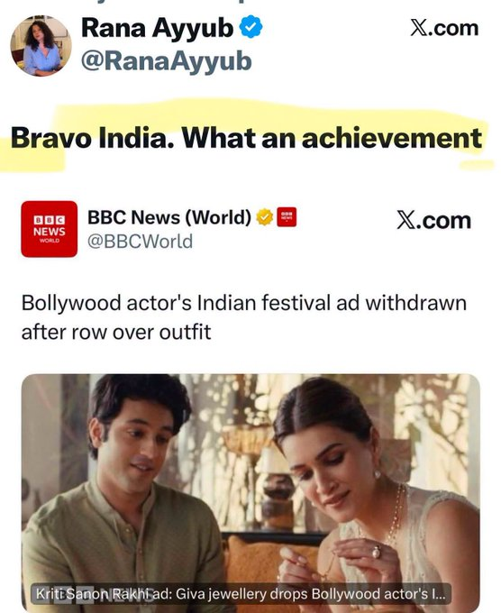 rishibagree's tweet photo. Wasn't she defending Kriti Sanon &amp; giving a lecture on Smashing Patriarchy on Hindu Festivals ???

Abhi kya hua ??? https://t.co/dIgTZZ0HLW