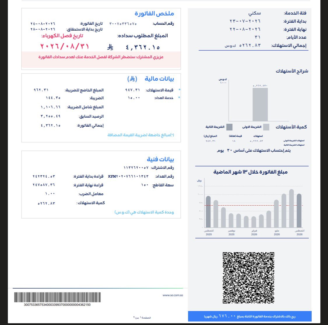 khaled30331's tweet photo. @2QQQS متقاعد والمسكن اجار واعيل سبعه أبناء والديون أرهقتنا وحمدلله على كل حال الدال على الخير كفاعله
تراكمت علي الفاتوره بسبب الظروف مادية
والخدمة راح تفصل في 31/8  وتقبل  سدادها لنصف الفاتوره  يارب ياكريم اللهم  سخر لي عبادك  الصالحين https://t.co/9lOTSygBxF