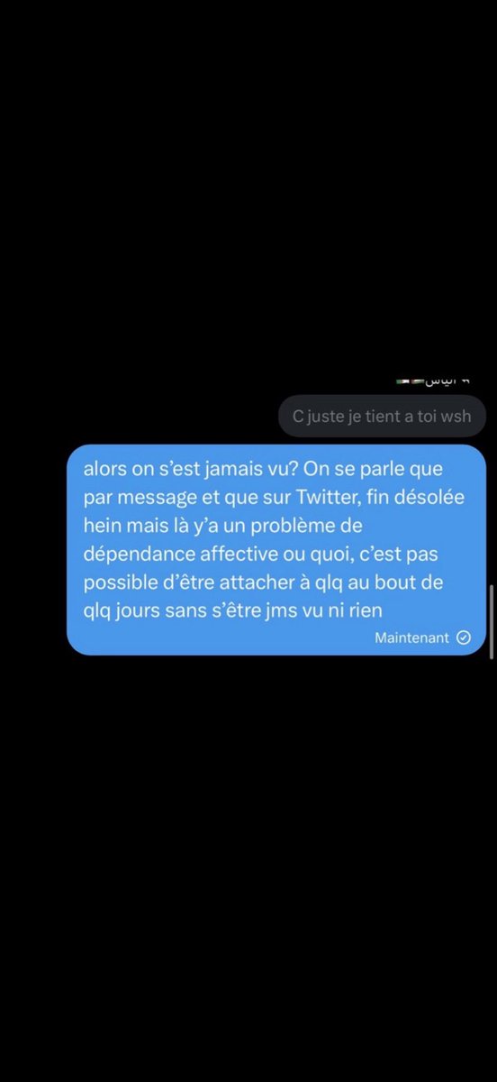 jasmeen2xv's tweet photo. Au bout de qlq jours il s’est mis à faire des réactions de fou, à faire le mec super attaché https://t.co/Bn0B8Ae7jX
