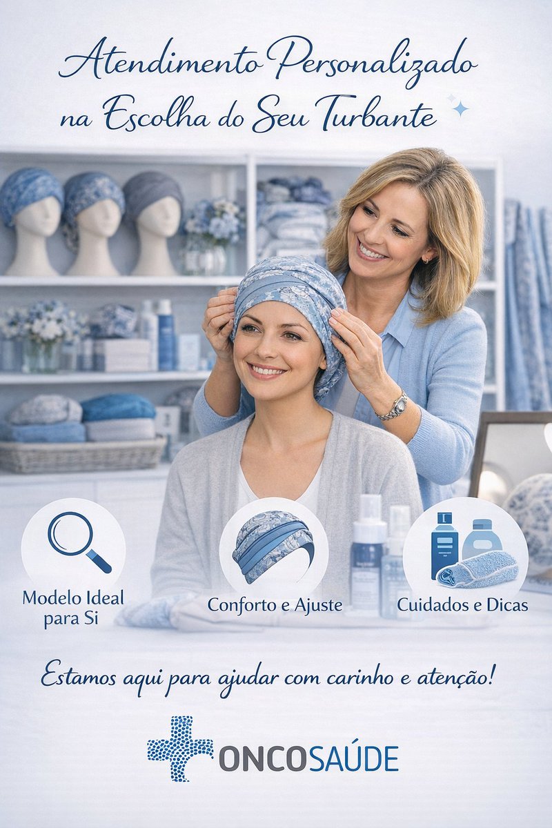 oncosaude's tweet photo. Escolher um turbante pela primeira vez pode ser desafiante.
Qual é modelo é o mais indicado para mim?
Será que me vai ficar bem?
Pode marcar um atendimento personalizado, onde receberá aconselhamento para encontrar o modelo ideal para si.
Visite-nos em Lisboa.
#lenços #turbantes https://t.co/i4ekwAmHJF
